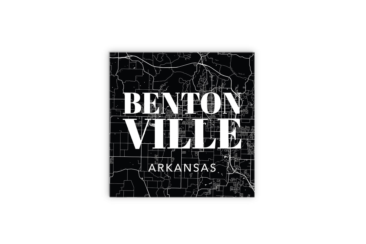 Minimalist B&W Arkansas Bentonville Map State | Wood Sign | Eaches | Min 2