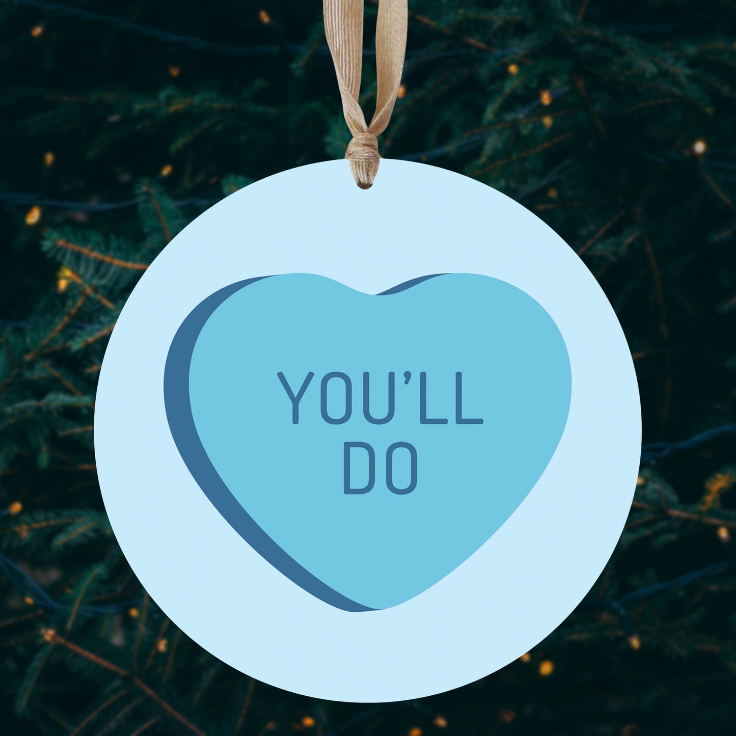 Funny Message Hearts Youll Do | Wood Ornament | Eaches | Min 1