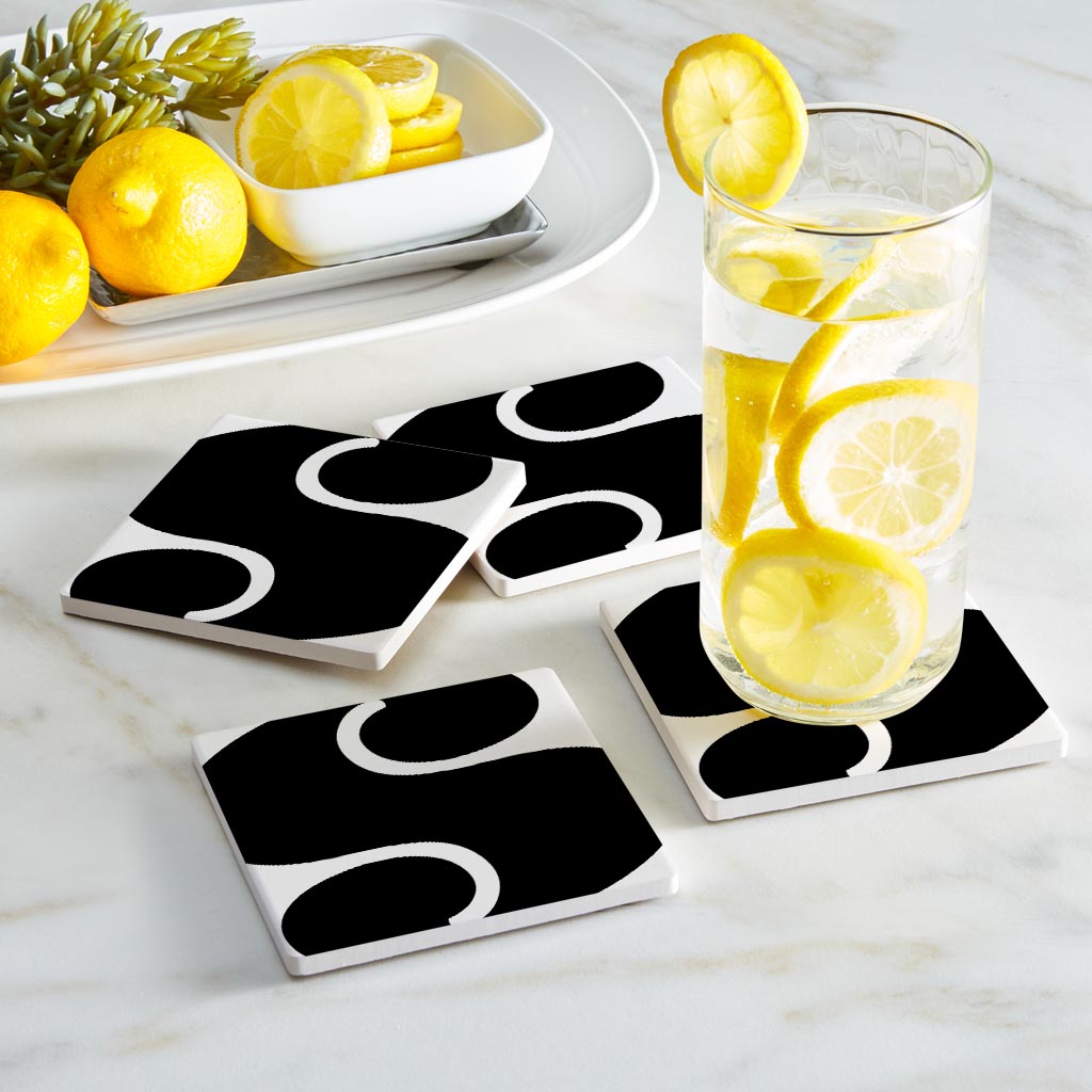 Fun Chunky Monogram S | Absorbent Coasters | Set of 4 | Min 2