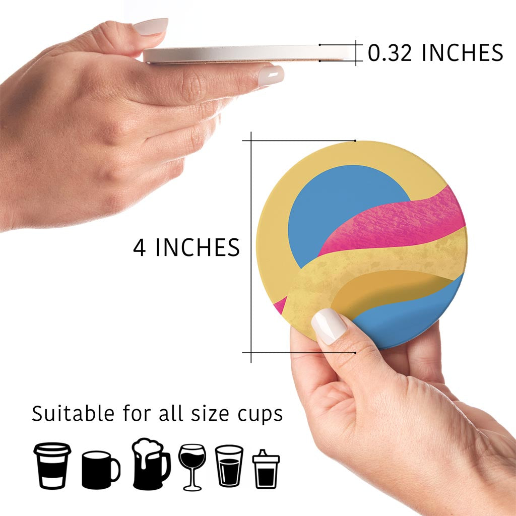 Pansexual Pride Moon Waves| Absorbent Coasters | Set of 4 | Min 2