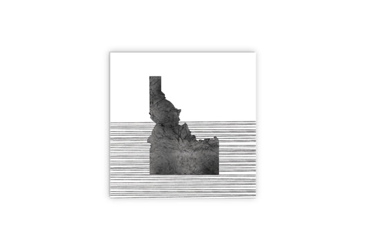 Minimalist B&W Idaho State With Straight Lines | Wood Sign | Eaches | Min 2