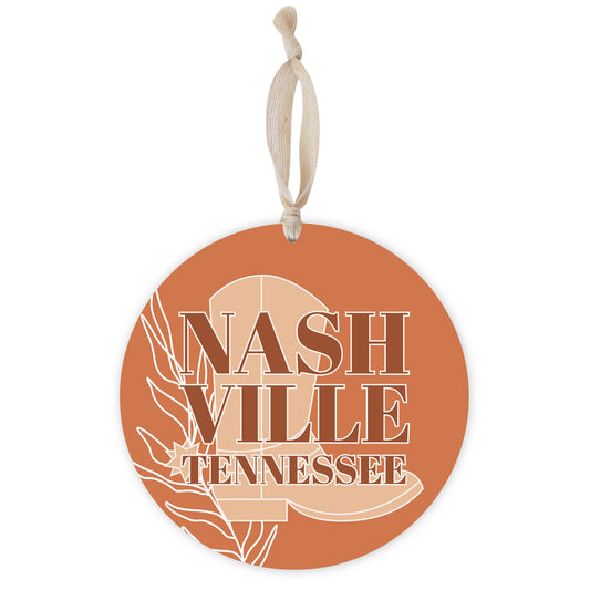 Modern Minimalist Tennessee Nashville Boot | Wood Ornament | Eaches | Min 1