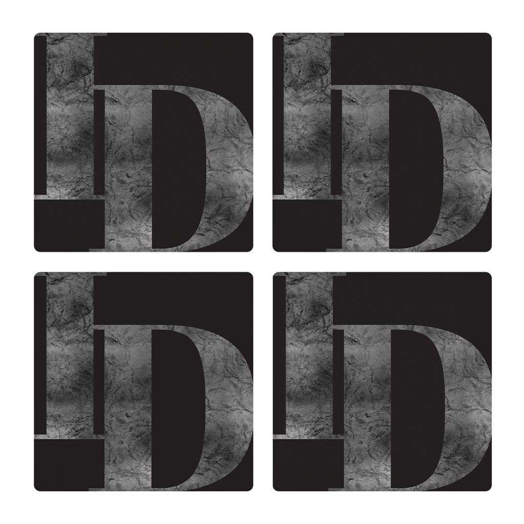 Minimalist B&W Idaho Black Initials | Absorbent Coasters | Set of 4 | Min 2