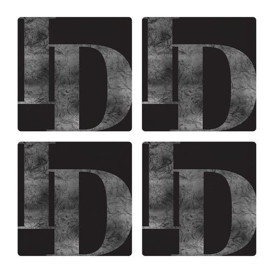 Minimalist B&W Idaho Black Initials | Absorbent Coasters | Set of 4 | Min 2