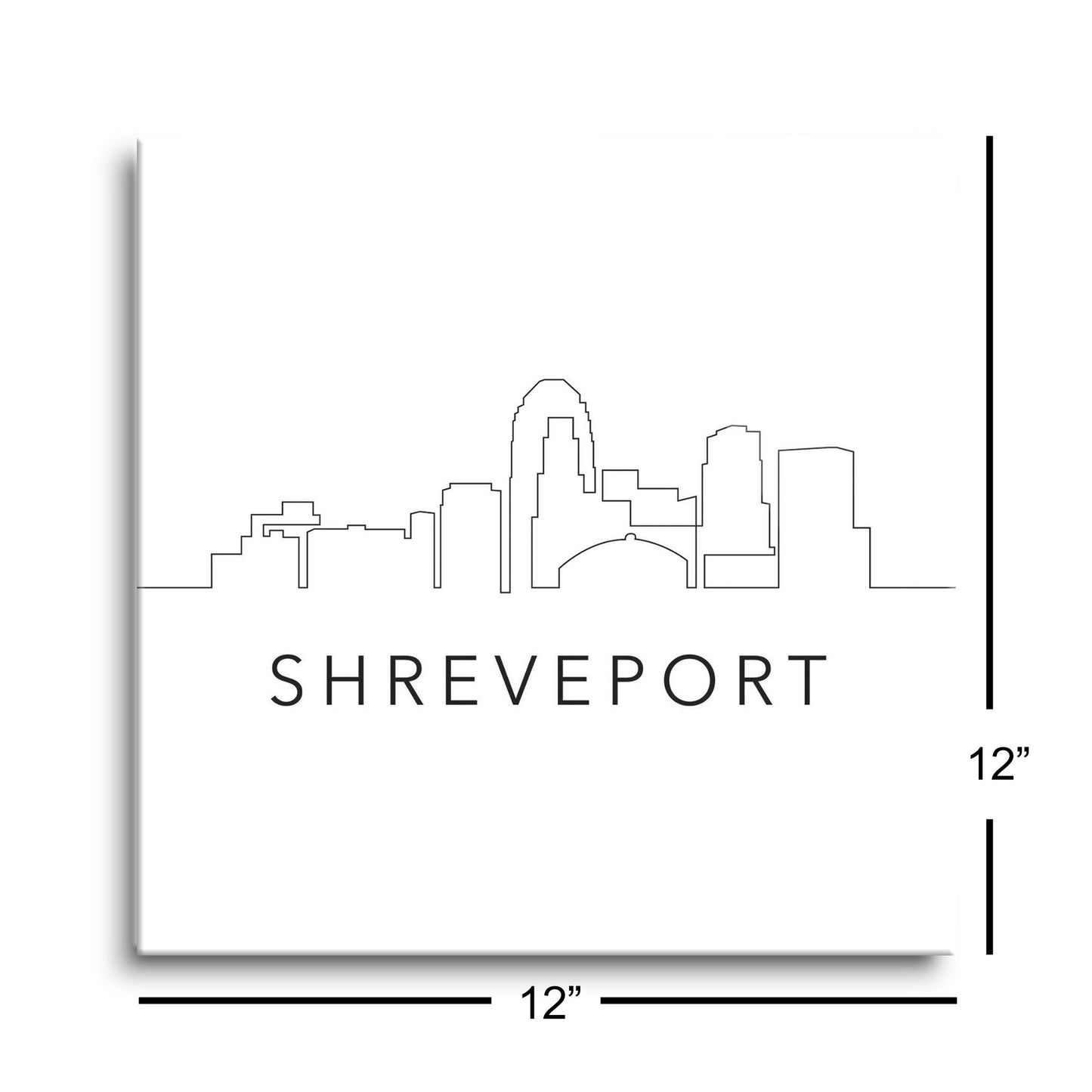 Modern Louisiana Shreveport City Line Drawing | Hi-Def Glass Art | Eaches | Min 1