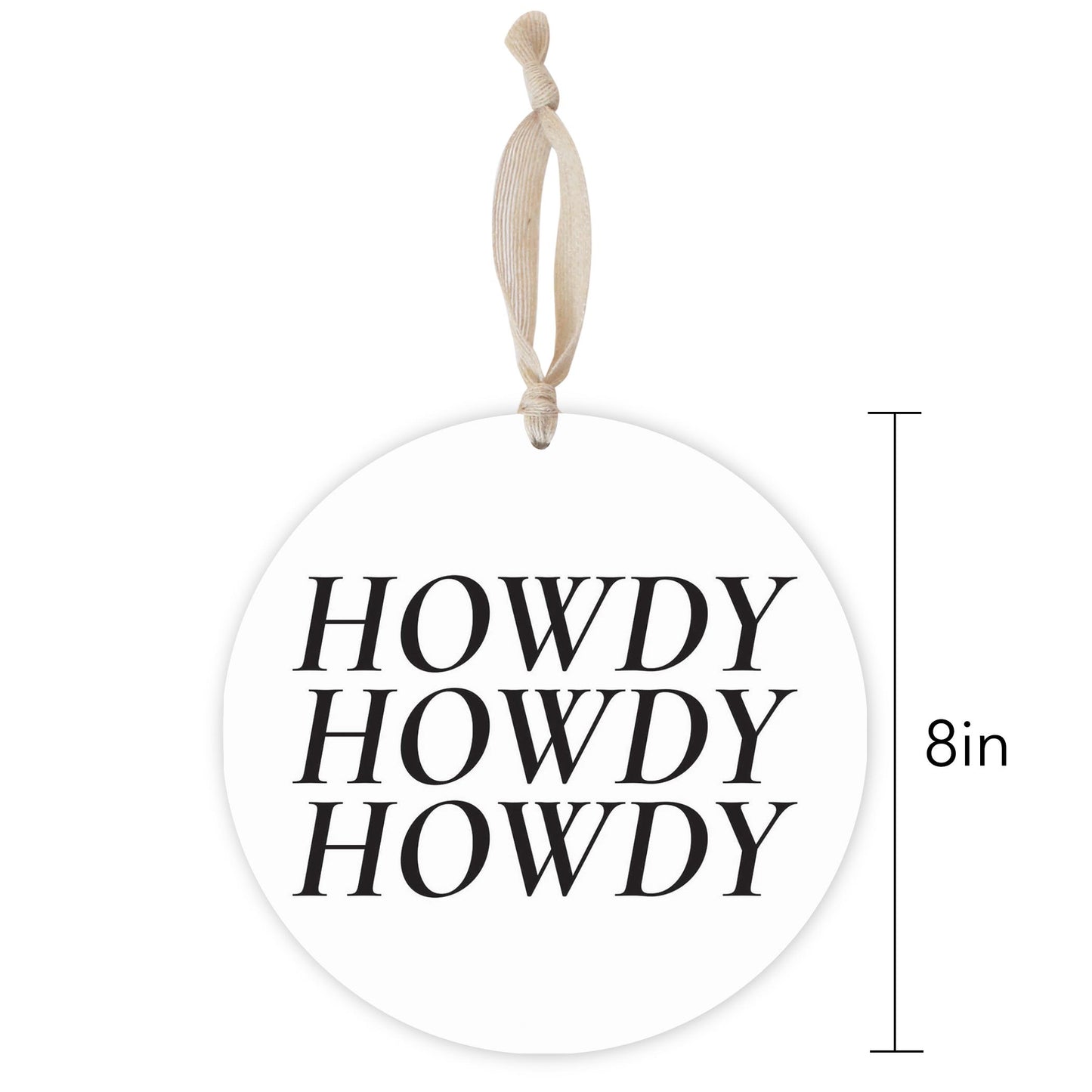 Minimalistic B&W Texas Howdy | Wood Ornament | Eaches | Min 1