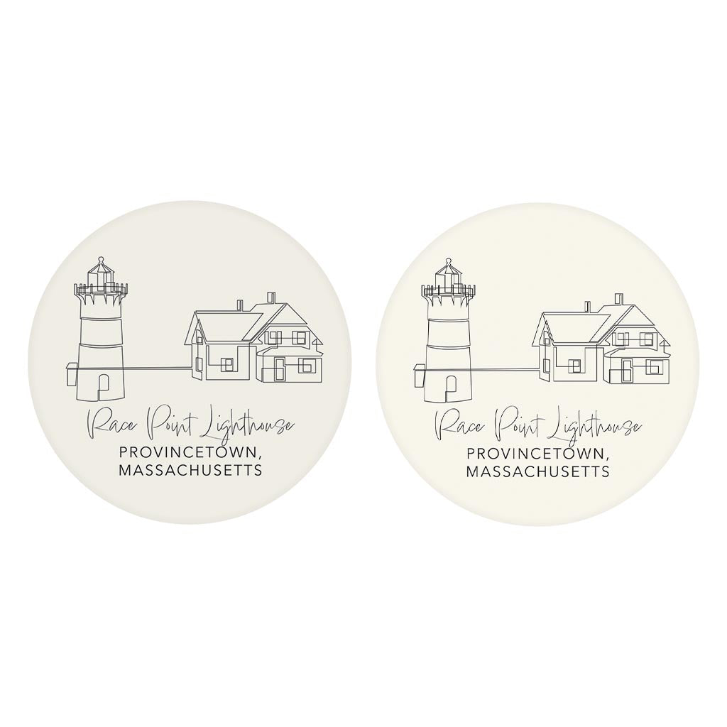 Race Point Lighthouse| Absorbent Car Coasters | Set of 2 | Min 4