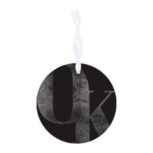 Modern Black Oklahoma Initials| Wood Ornament | Eaches | Min 6