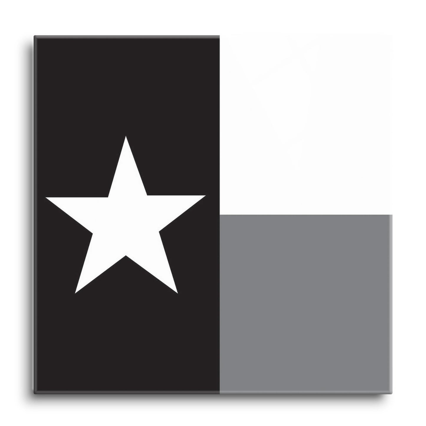 Minimalistic B&W Texas State Flag | Hi-Def Glass Art | Eaches | Min 1