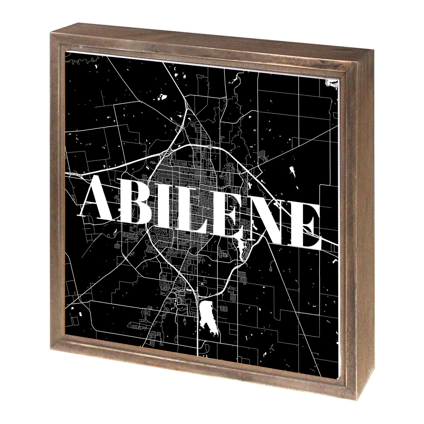 Minimalist B&W Texas Abilene Map | Wood Sign | Eaches | Min 1