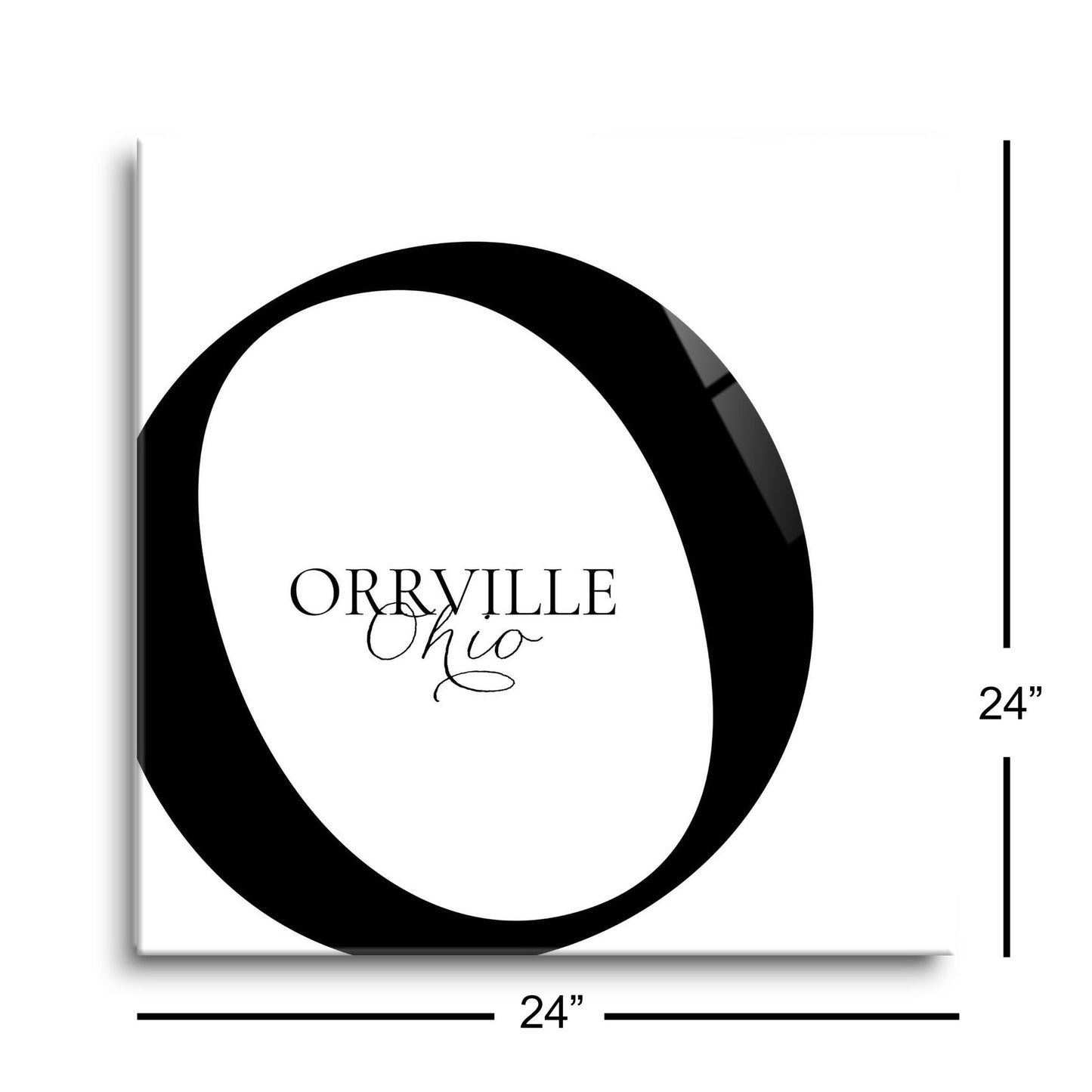 Orrville Oh Minimal Monogram | Hi-Def Glass Art | Eaches | Min 1