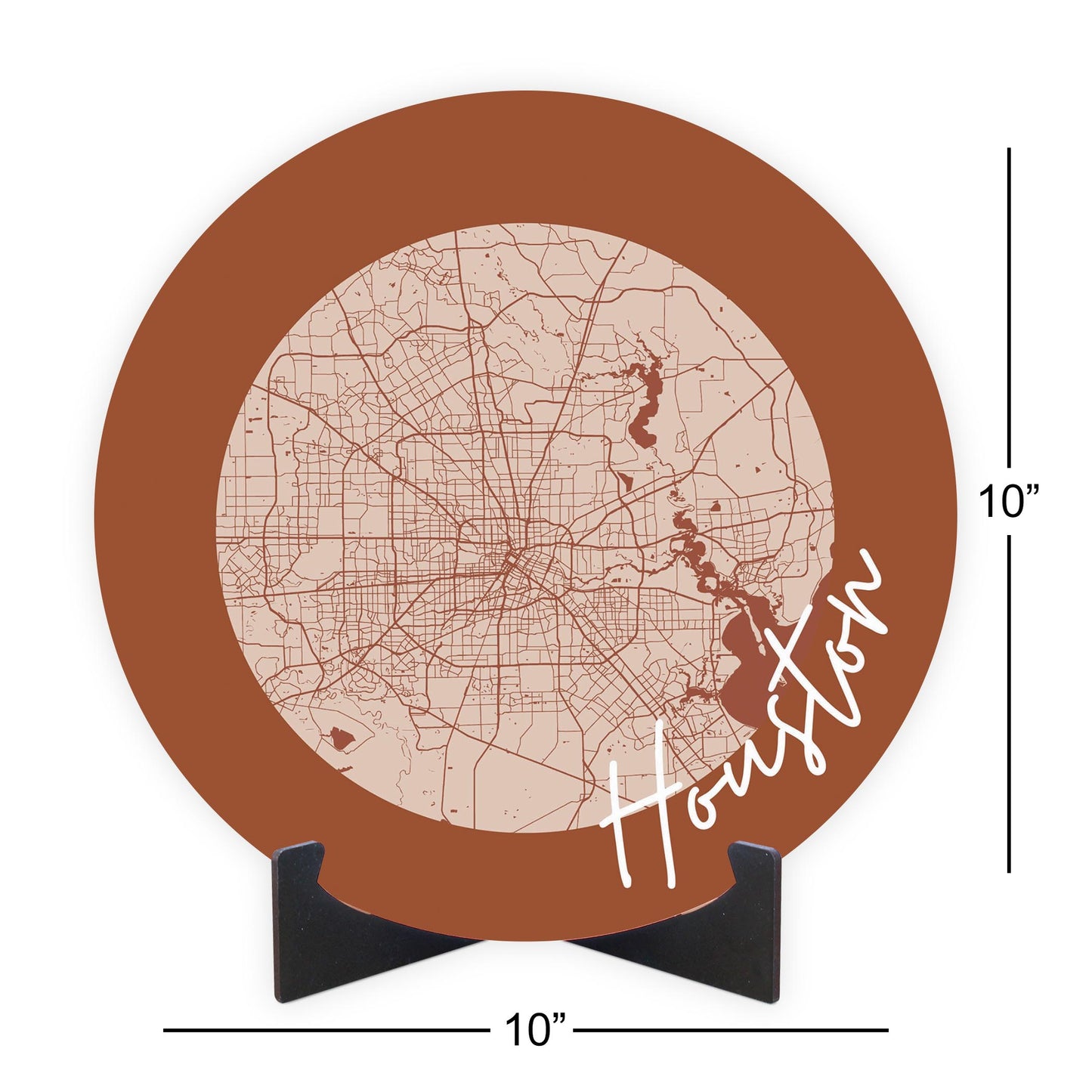 Modern Minimalist Houston Texas Map | Wood Sign | Eaches | Min 1