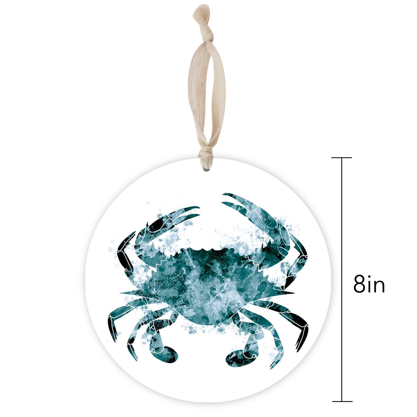 Blue White Water Color Blue Crab | Wood Ornament | Eaches | Min 1