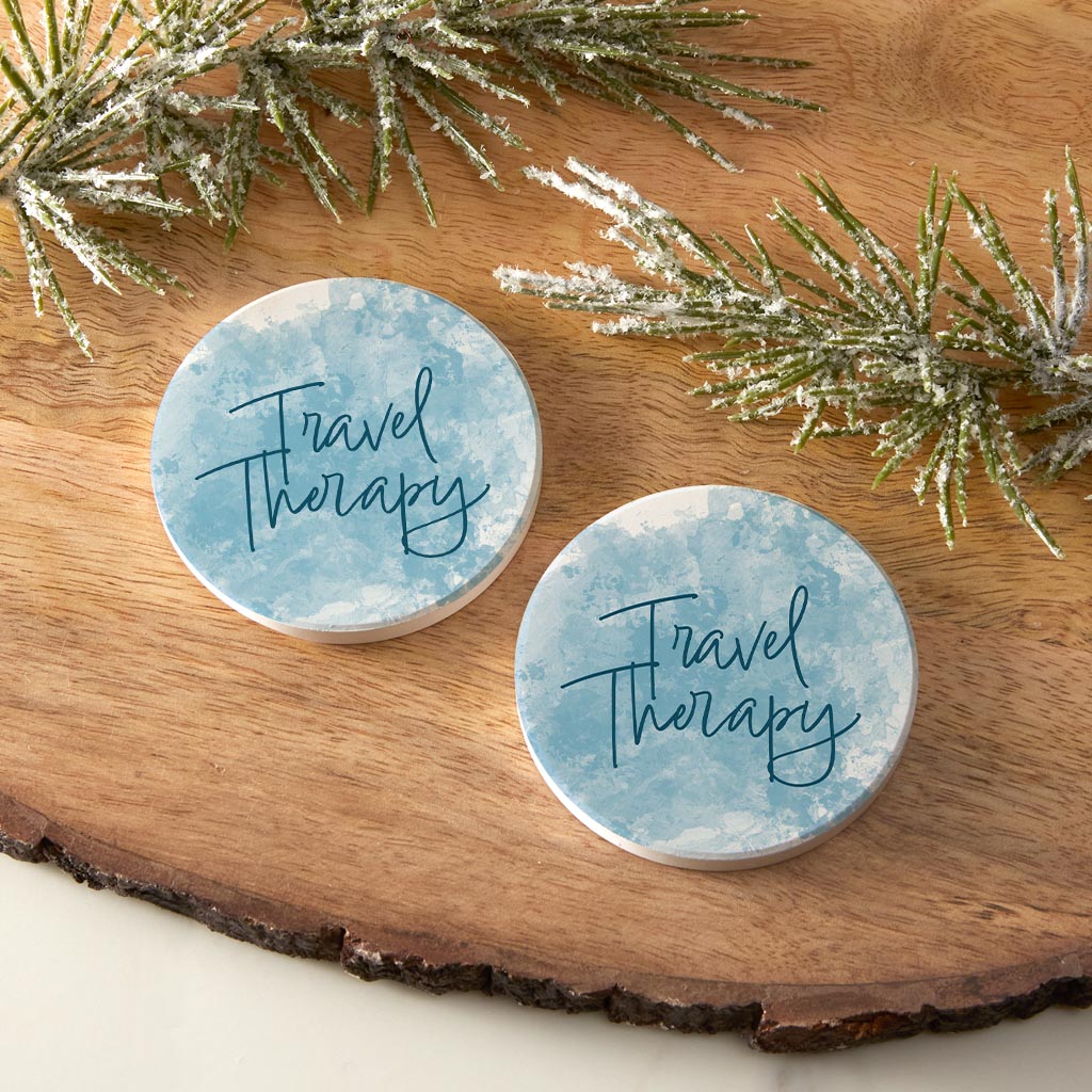 Travel Therapy Water Color| Absorbent Car Coasters | Set of 2 | Min 4