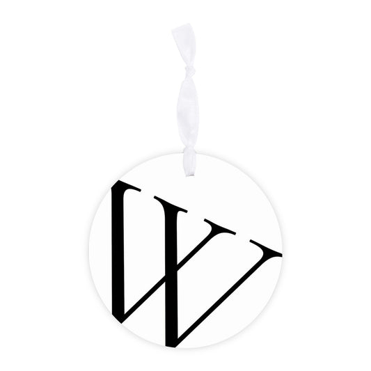 Minimalist Monogram W Circle| Wood Ornament | Eaches | Min 6