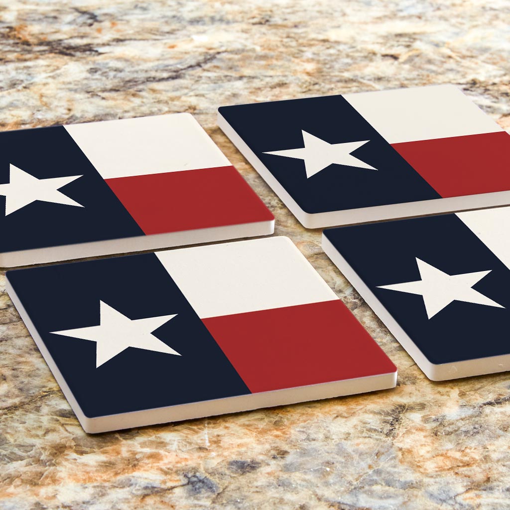 Modern Minimalist Texas Colors Flag | Absorbent Coasters | Set of 4 | Min 2