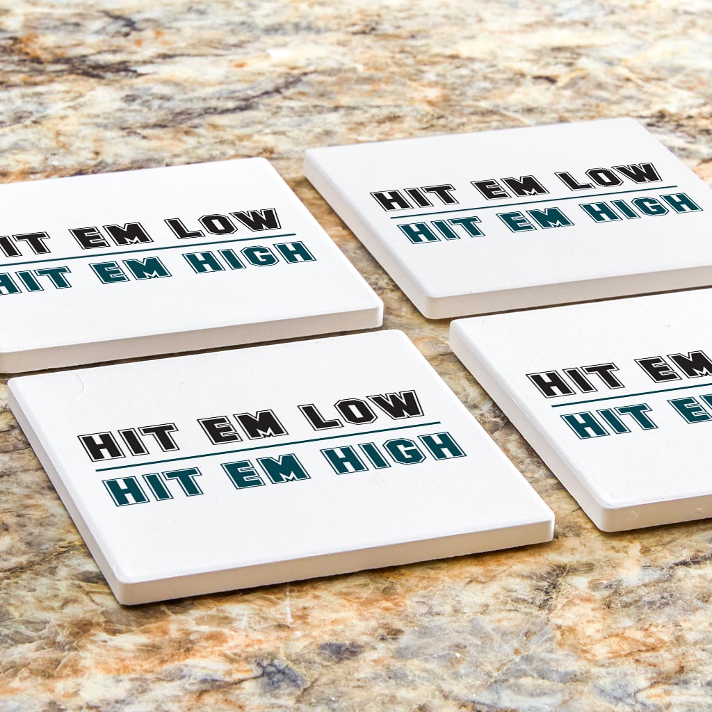 Modern Minimalist Pennsylvania Hit Em High | Absorbent Coasters | Set of 4 | Min 2