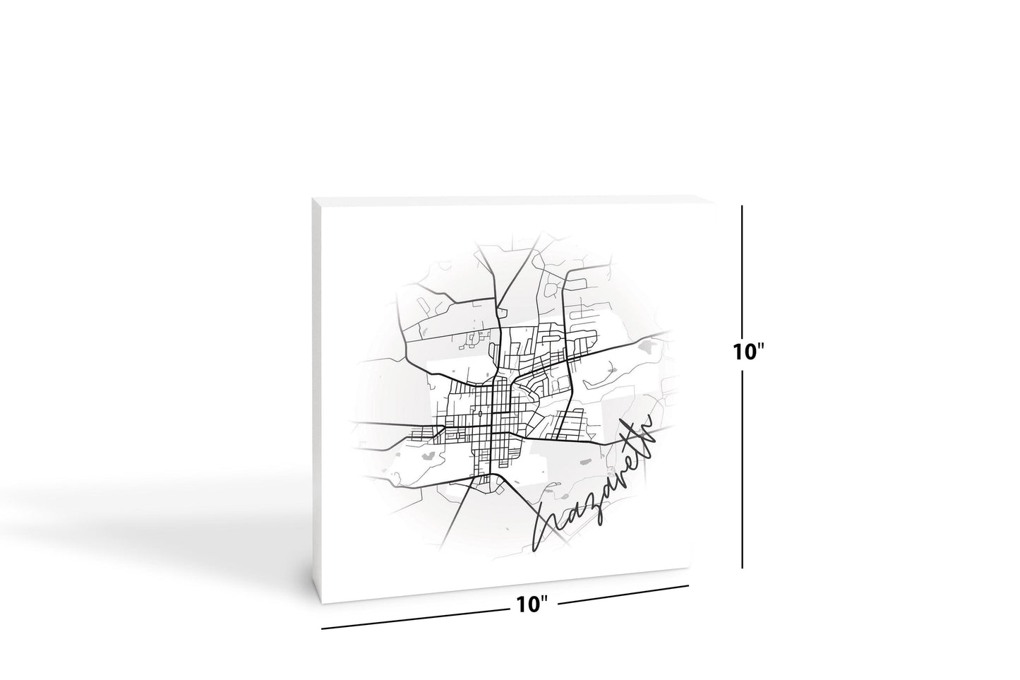 Minimalistic B&W Pennsylvania Nazareth Circle Map | Wood Block | Eaches | Min 2