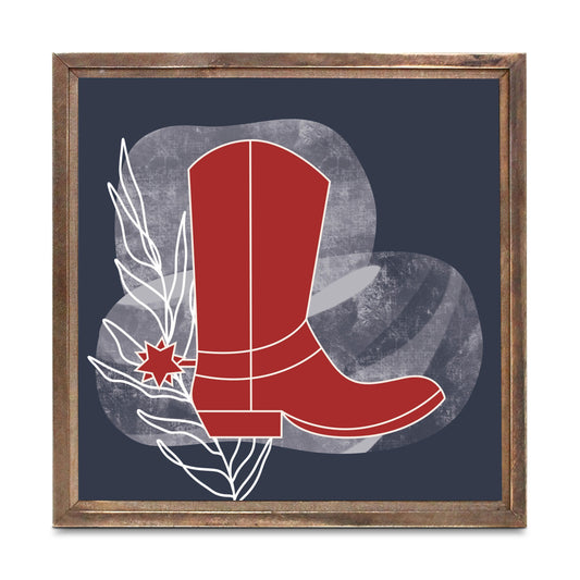 Modern Minimalist Texas Colors Boot | Wood Sign | Eaches | Min 1