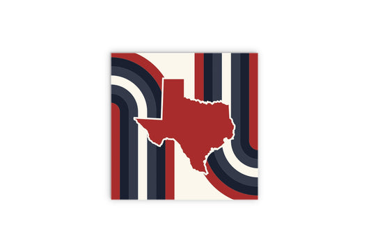 Modern Minimalist Texas Colors Retro Shape | Wood Sign | Eaches | Min 2