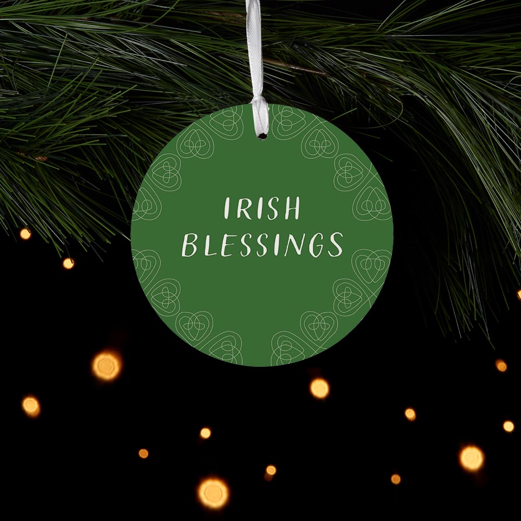 Dark Green Shamrock Irish Blessings| Wood Ornament | Eaches | Min 6