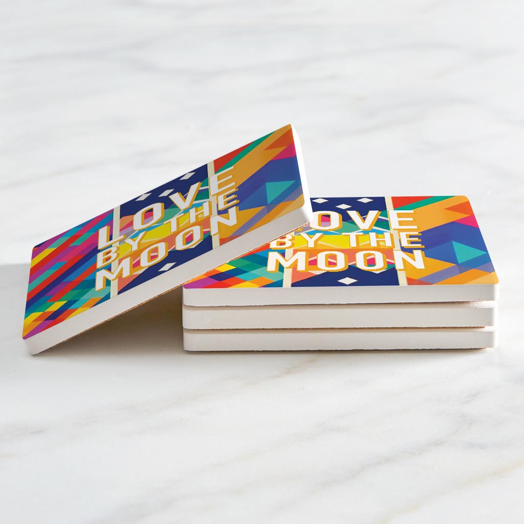 Love By The Moon | Absorbent Coasters | Set of 4 | Min 2