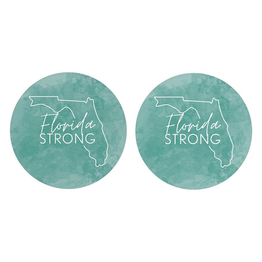 Florida Strong Blue | Absorbent Car Coasters | Set of 2 | Min 4