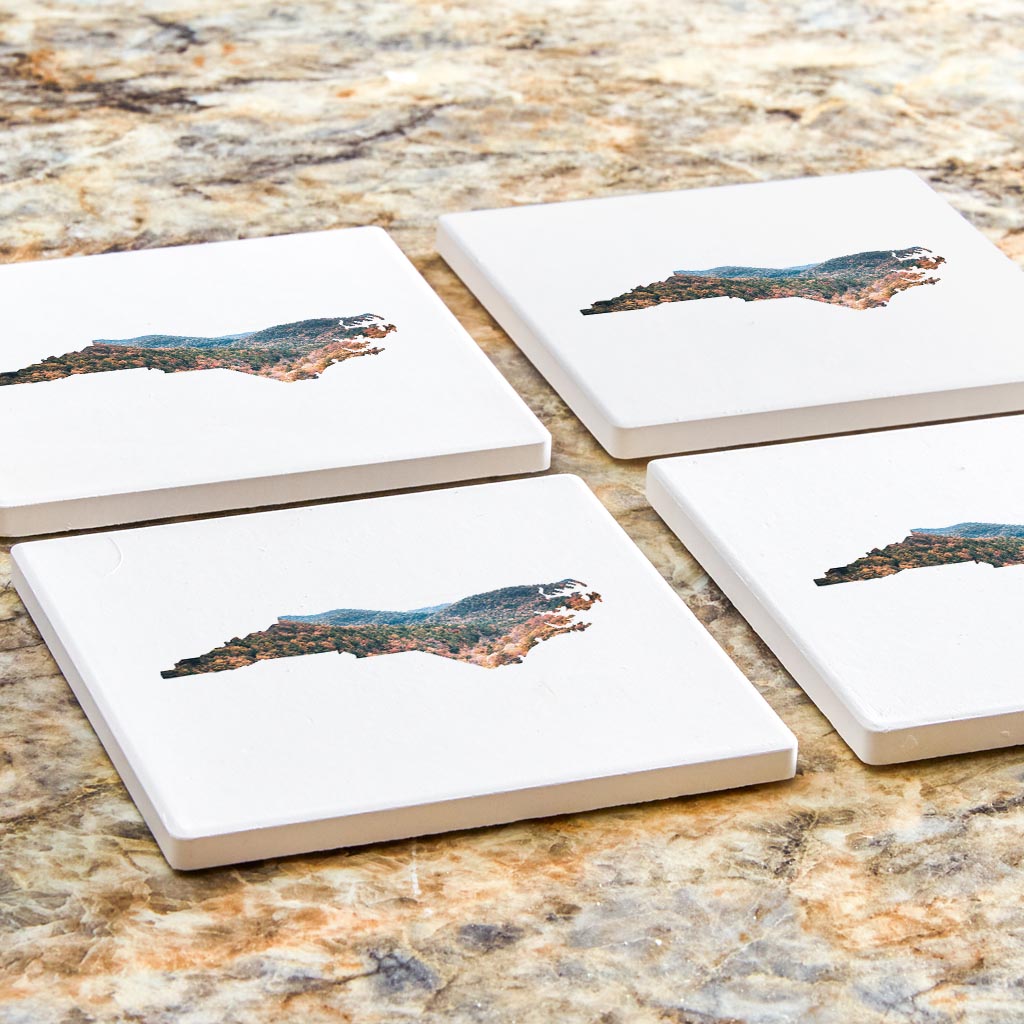 North Carolina State Shape Picture | Absorbent Coasters | Set of 4 | Min 2