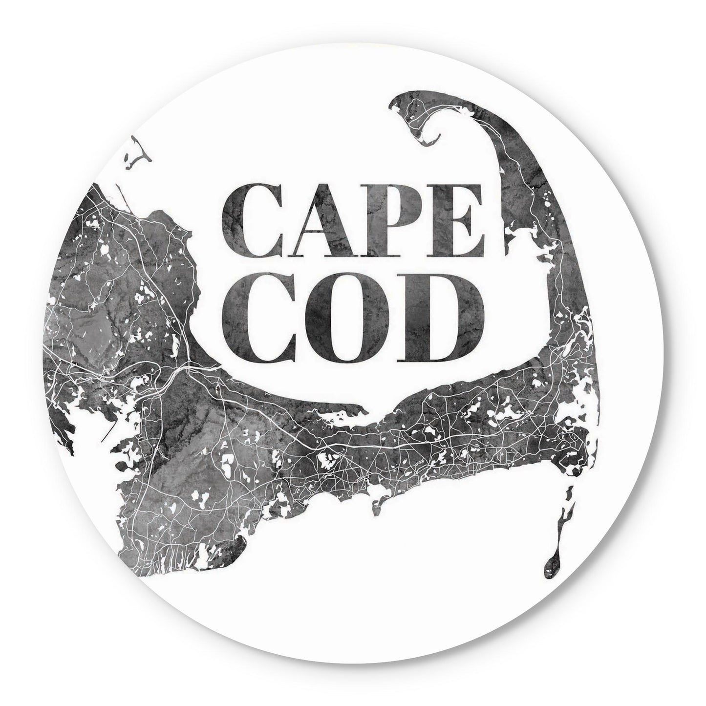 Minimalistic B&W Cape Cod Map | Wood Sign | Eaches | Min 1