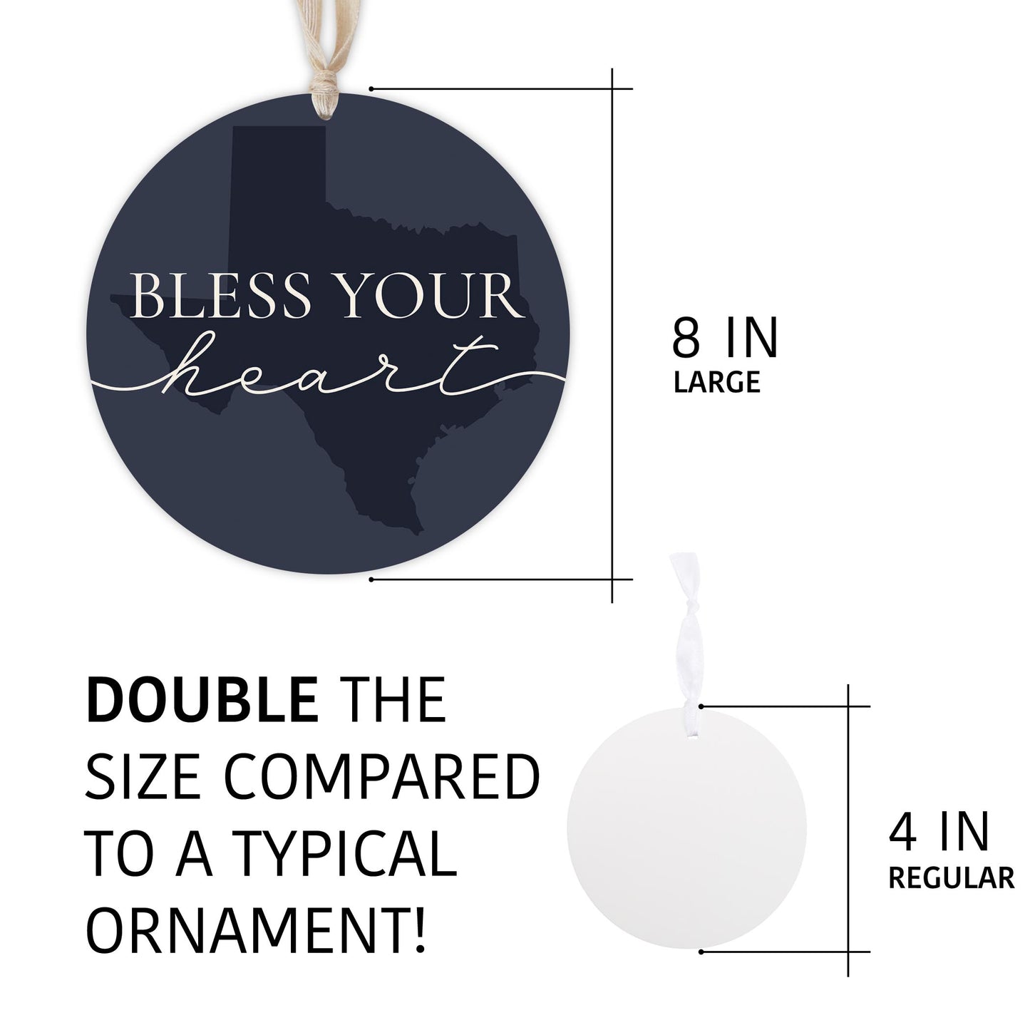 Modern Minimalist Texas Bless Your Heart | Wood Ornament | Eaches | Min 1