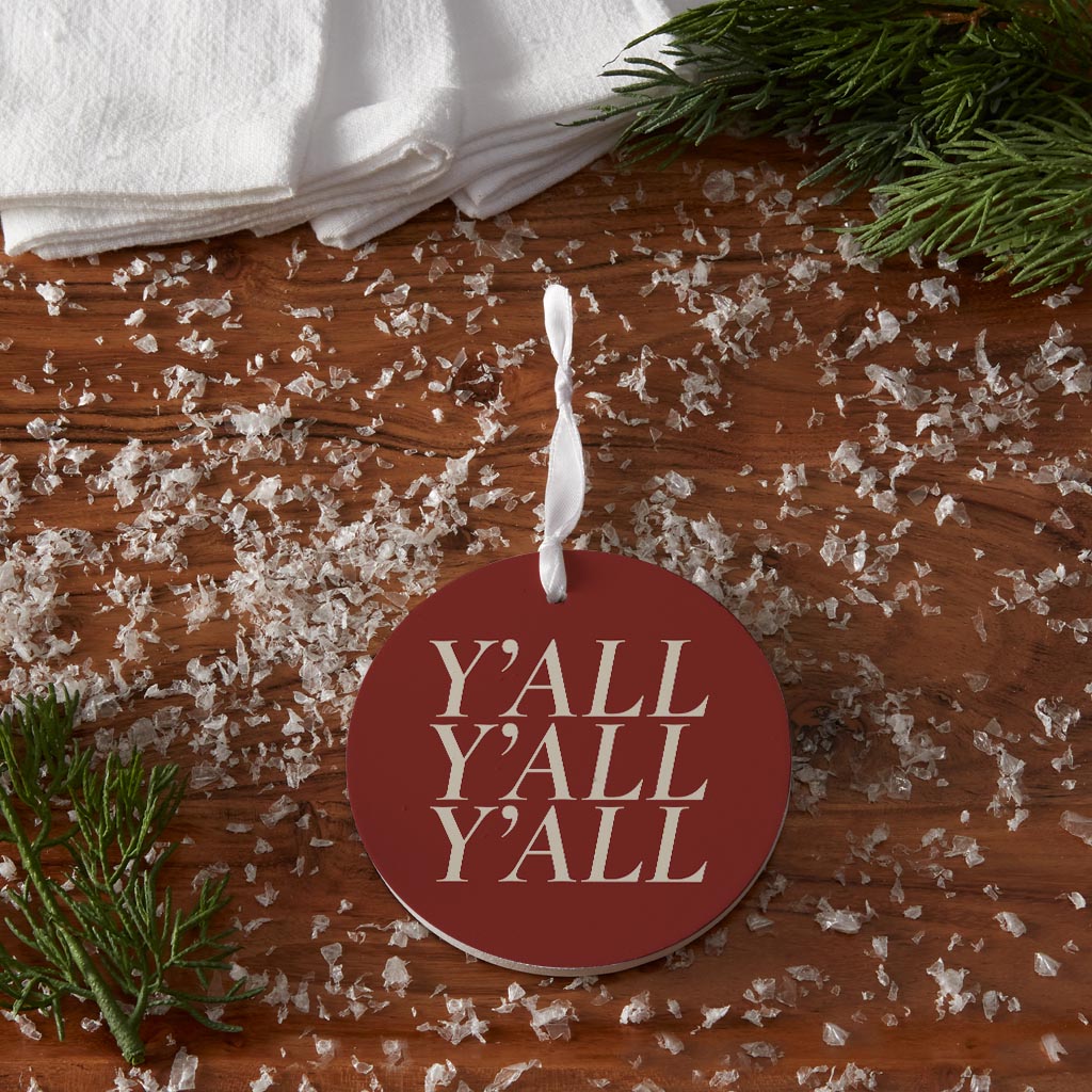 Modern Minimalist Oklahoma Yall | Wood Ornament | Eaches | Min 6