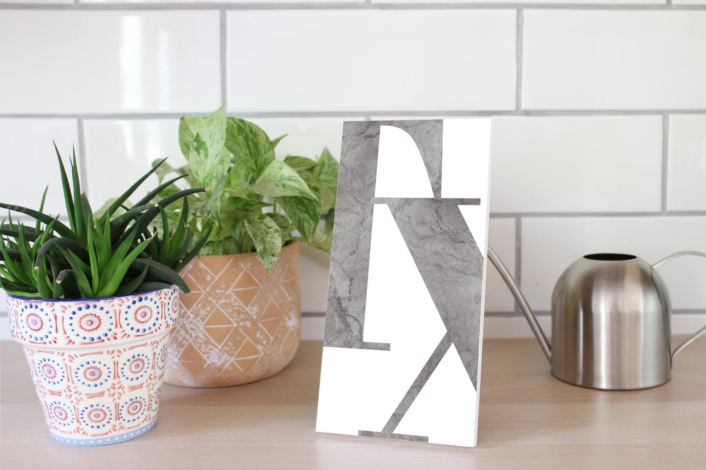 Modern White Texas Initials | Wood Sign | Eaches | Min 4