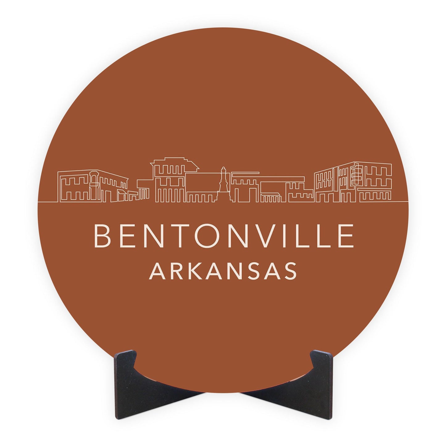 Modern Minimalist Arkansas Bentonville Skyline | Wood Sign | Eaches | Min 1