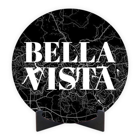 Minimalist B&W Arkansas Bella Vista Map | Wood Sign | Eaches | Min 1