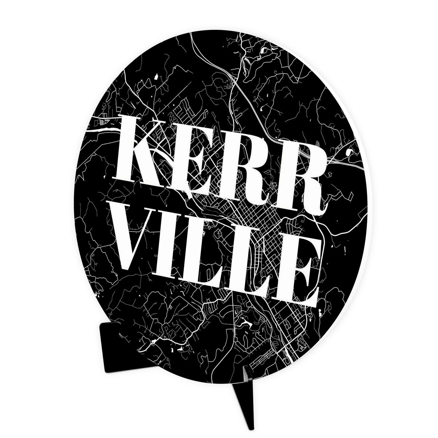 Minimalistic B&W Texas Kerrville Map | Wood Sign | Eaches | Min 1