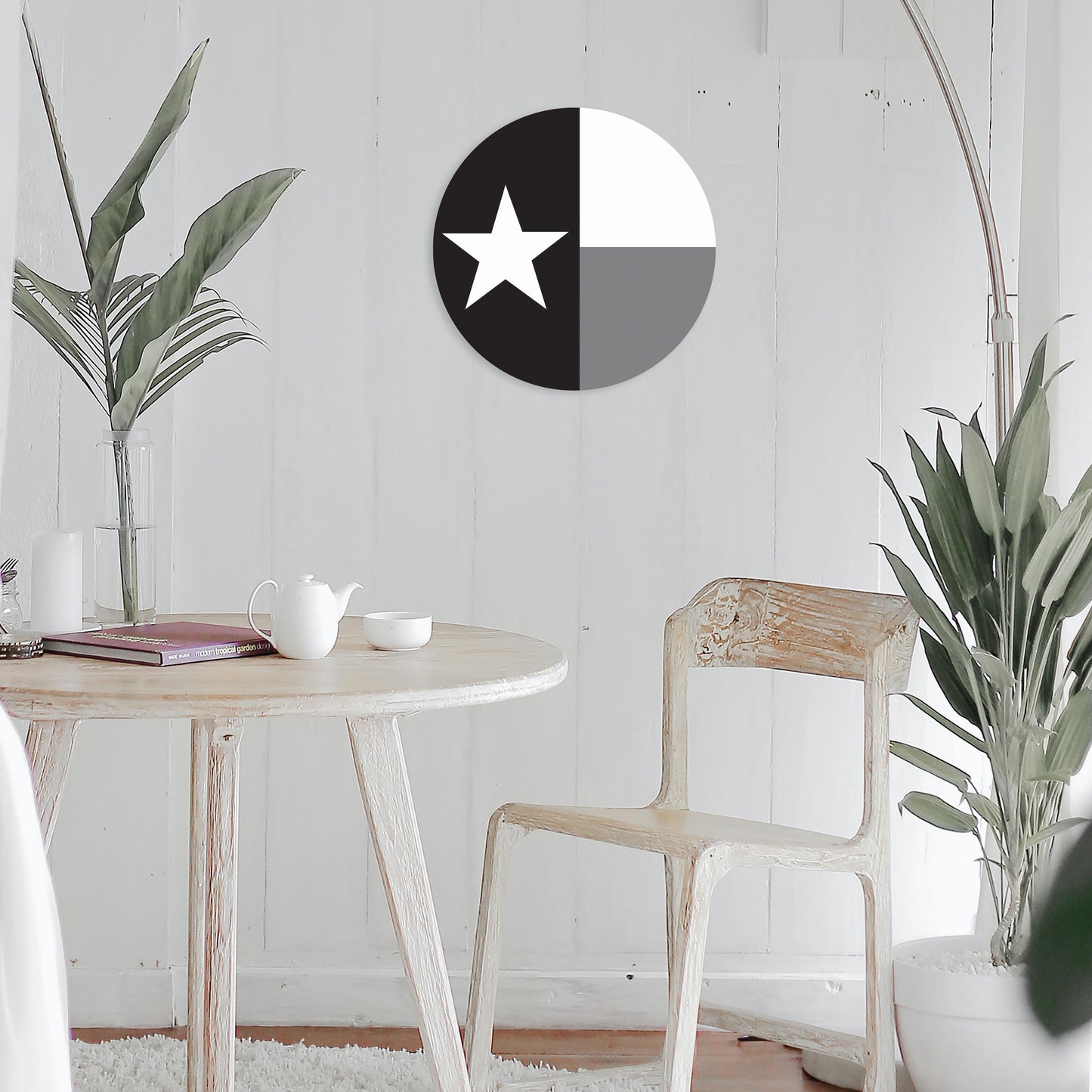 Minimalistic B&W Texas State Flag | Wood Sign | Eaches | Min 1