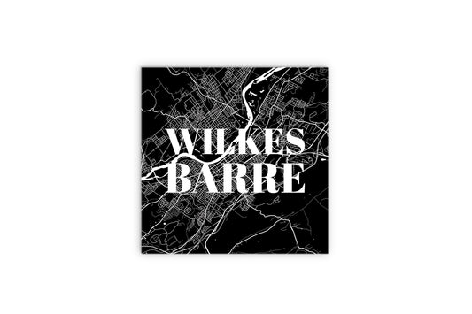 Minimalistic B&W Pennsylvania Wilkes Barre Map | Wood Sign | Eaches | Min 2