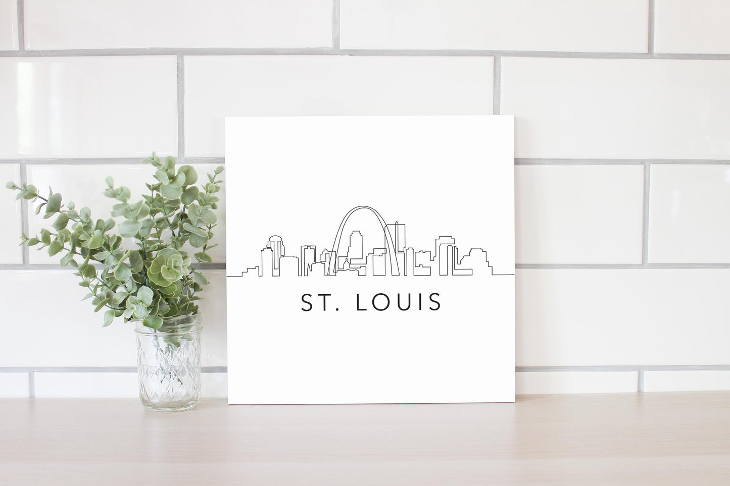 Minimalist B&W Missouri St Louis Skyline | Wood Sign | Eaches | Min 2