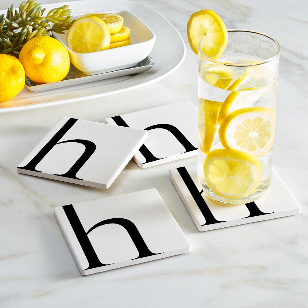 Minimal Monogram H | Absorbent Coasters | Set of 4 | Min 2