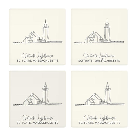 Scituate Lighthouse | Absorbent Coasters | Set of 4 | Min 2