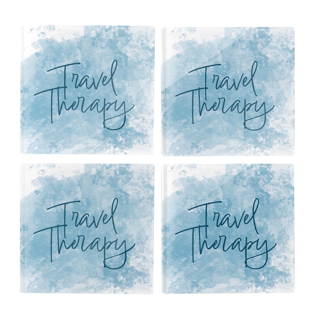 Travel Therapy Water Color | Hi-Def Glass Coasters | Set of 4 | Min 2