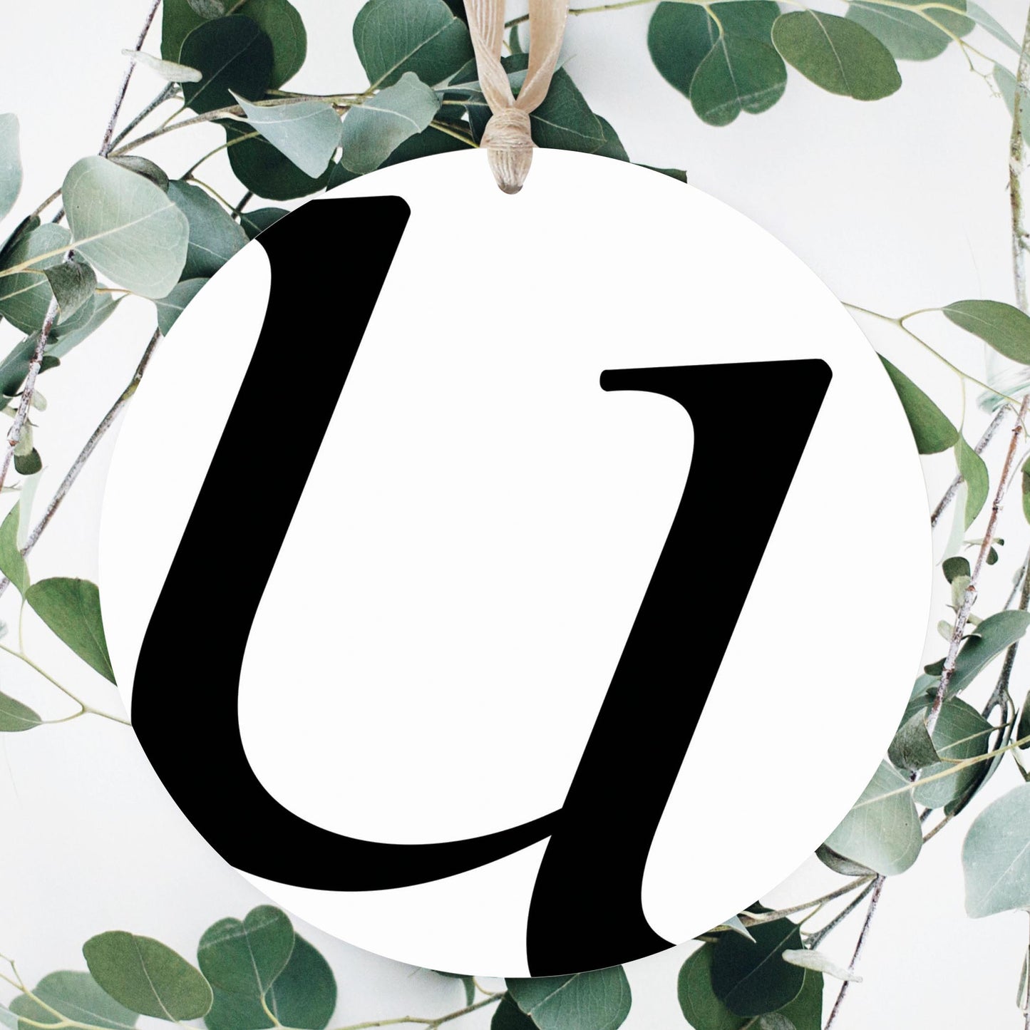 Minimalist Monogram U| Wood Ornament | Eaches | Min 1