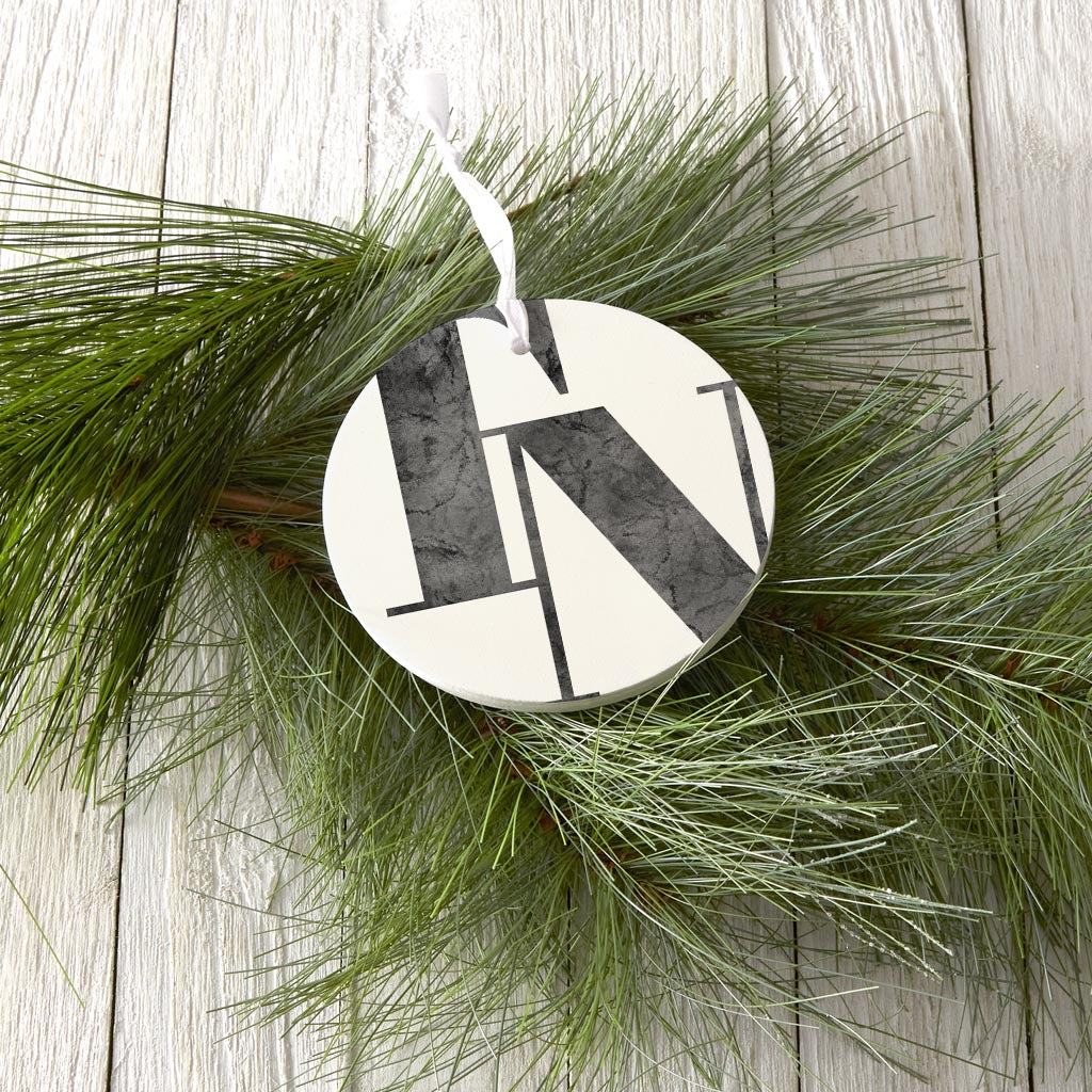 Minimalist B&W Tennessee White Initials| Wood Ornament | Eaches | Min 6