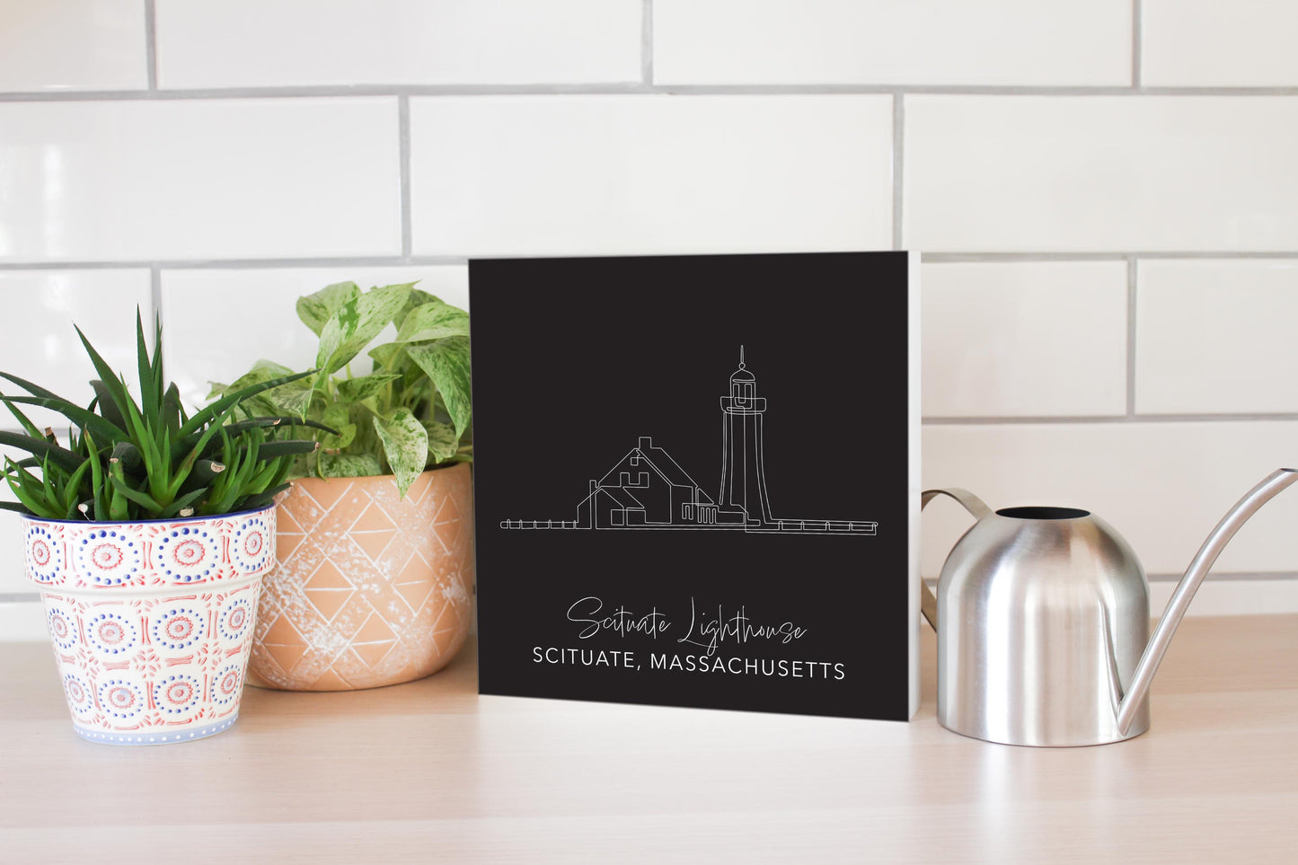 Black Scituate Lighthouse | Wood Block | Eaches | Min 2