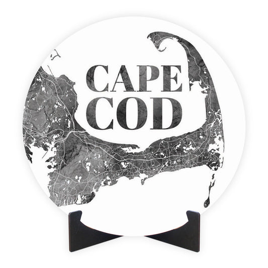 Minimalistic B&W Cape Cod Map | Wood Sign | Eaches | Min 1