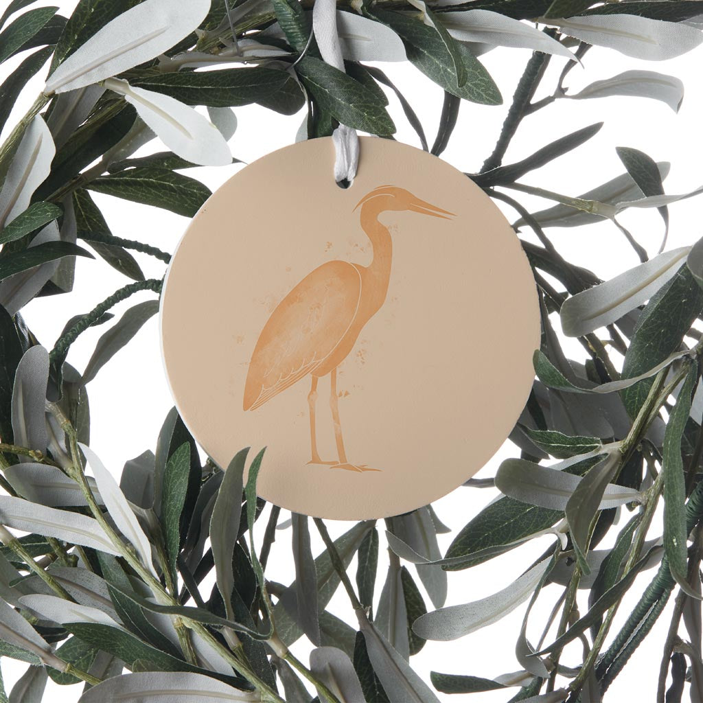 Louisiana Colorful Water Color Heron | Wood Ornament | Eaches | Min 6