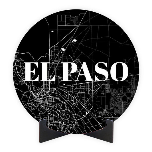 Minimalistic B&W Texas El Paso Map | Wood Sign | Eaches | Min 1