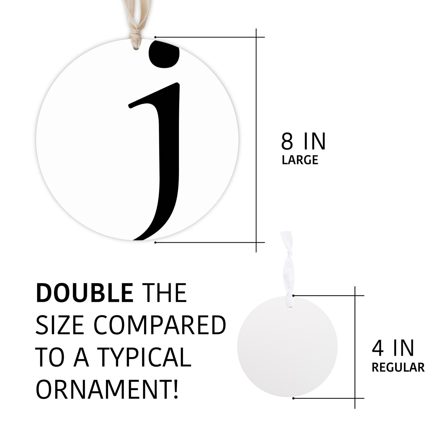 Minimalist Monogram J | Wood Ornament | Eaches | Min 1