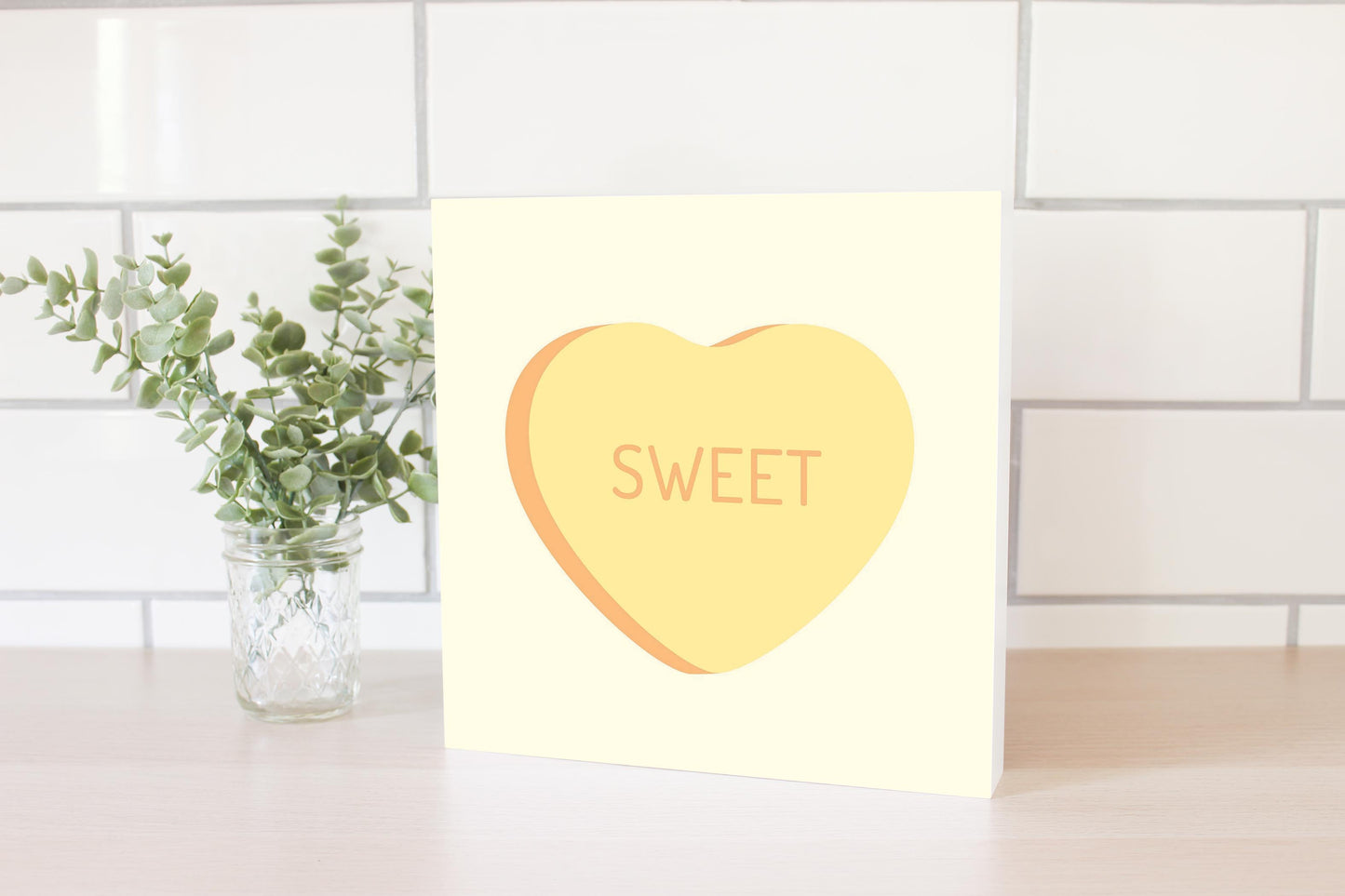 Message Hearts Sweet | Wood Block | Eaches | Min 2