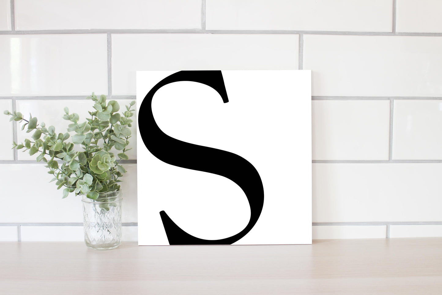 Minimal Monogram S | Wood Sign | Eaches | Min 2